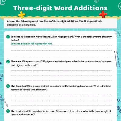 3-Digit Addition Worksheets Word Problems_image