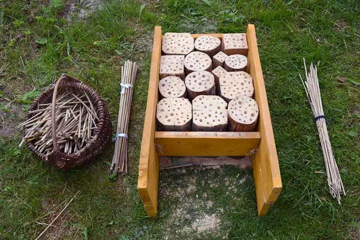A bug hotel, earth day craft for kids