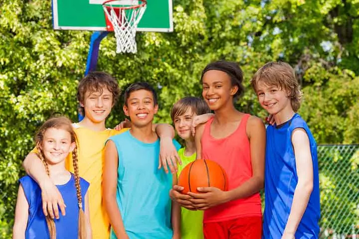 Around the world basketball game for kids