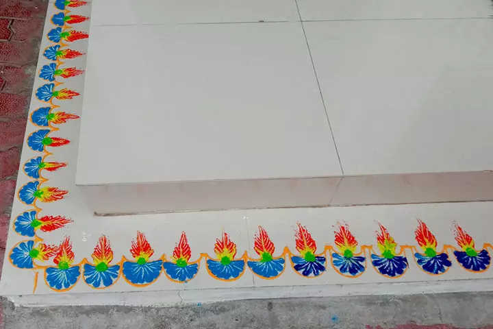 Border rangoli design for kids