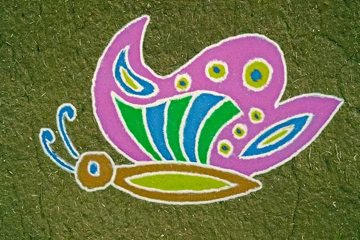 Butterfly rangoli design for kids