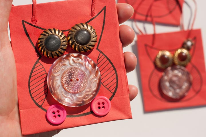 Button owl bird crafts for kids