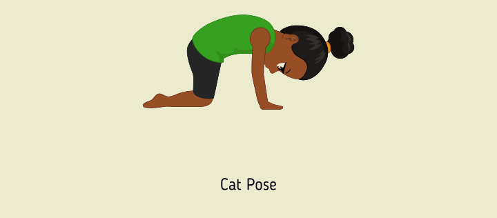 Cat pose (Marjaryasana) yoga for toddlers