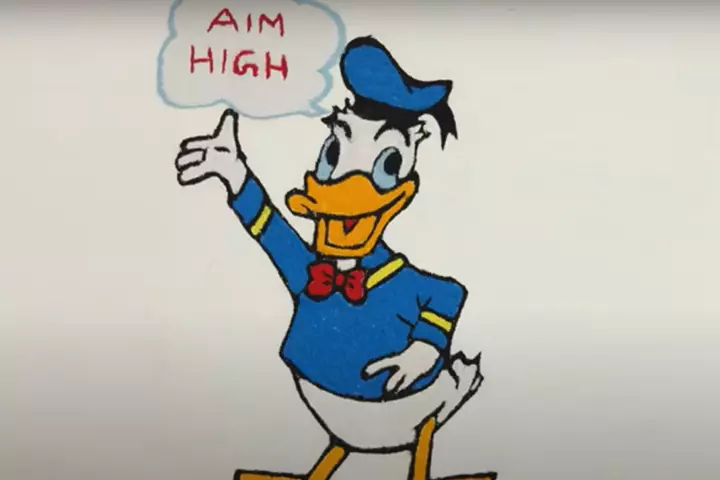 Donald Duck rangoli design for kids