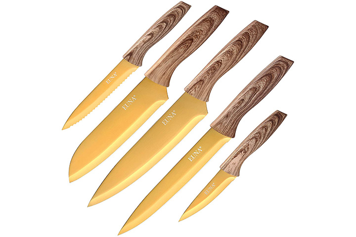 EUNA Japanese Kitchen Knife Set With Covers