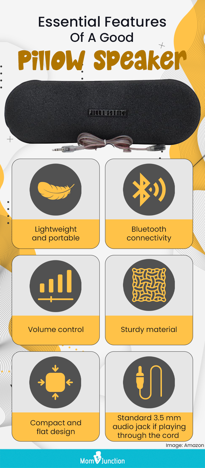 Essential Features Of A Good Pillow Speaker (infographic)
