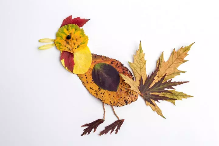 Fall leaf bird crafts for kids
