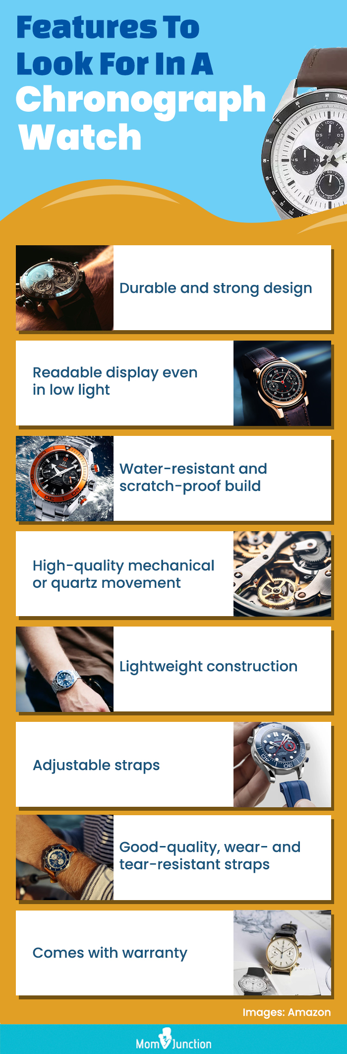 Features To Look For In A Chronograph Watch (infographic)