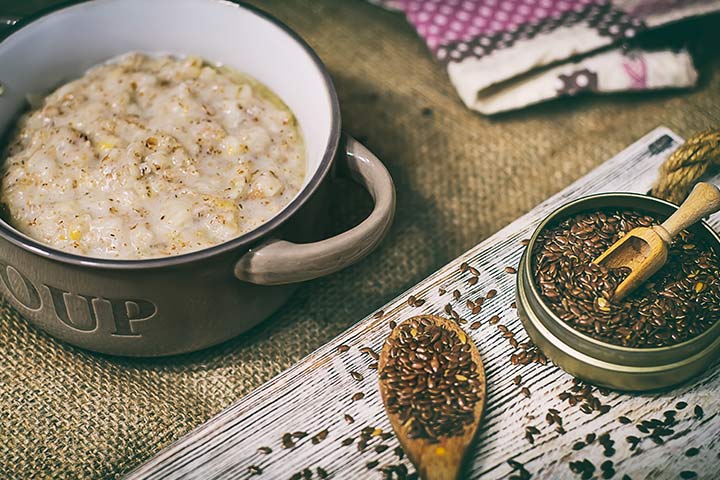 Flaxseed oatmeal porridge for babies