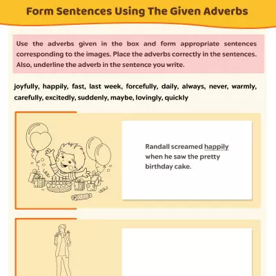 Form The Sentence Using Adverbs Worksheet