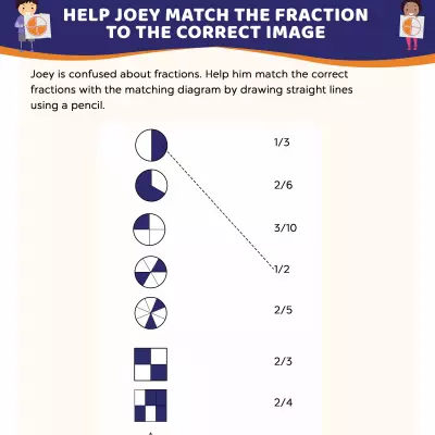 Fractions Worksheets: Match The Correct Image_image