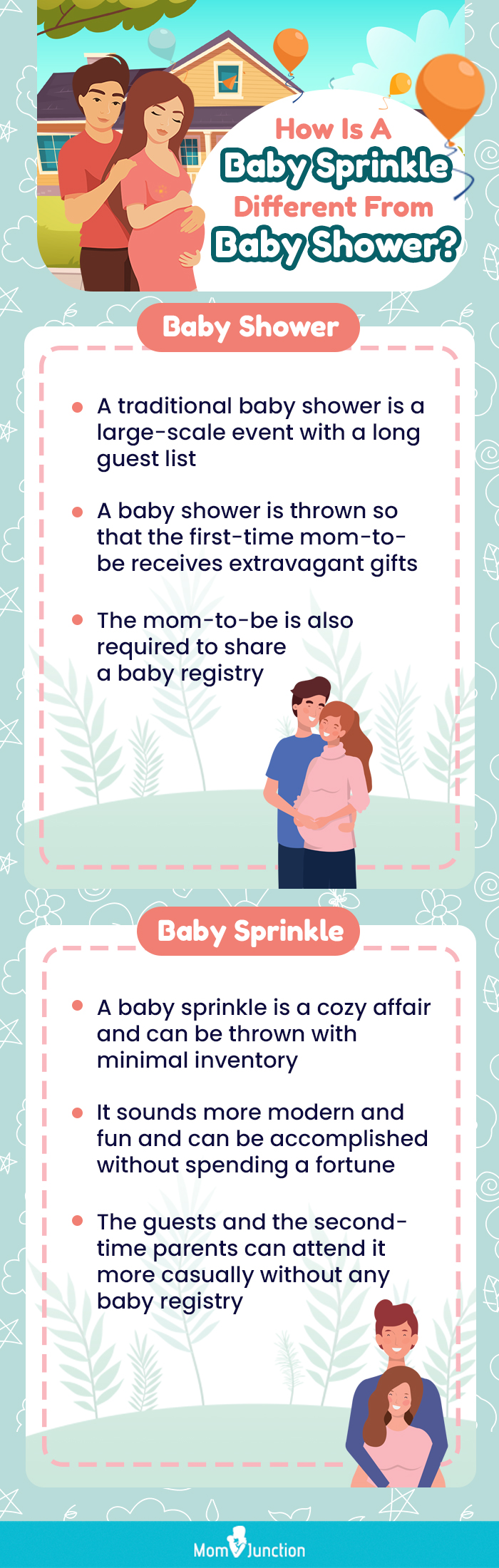 baby shower vs baby sprinkle (infographic)