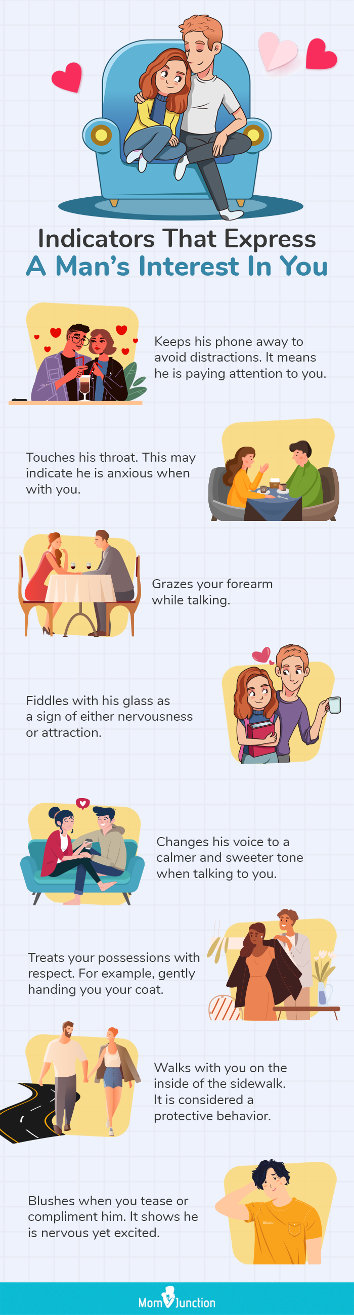 indicators that express a man’s interest in you (infographic)