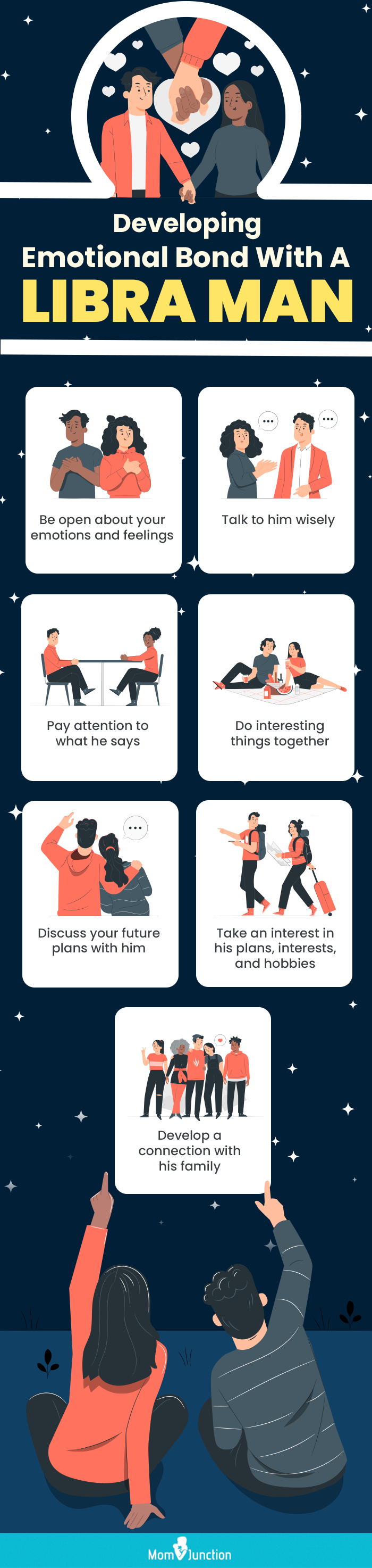 developing emotional bond with a libra man (infographic)