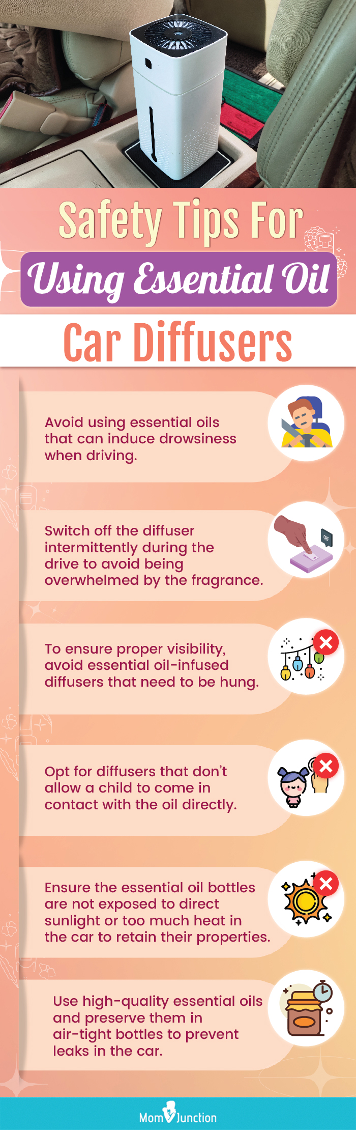 Safety Tips For Using Essential Oil Car Diffuser (Infographic)