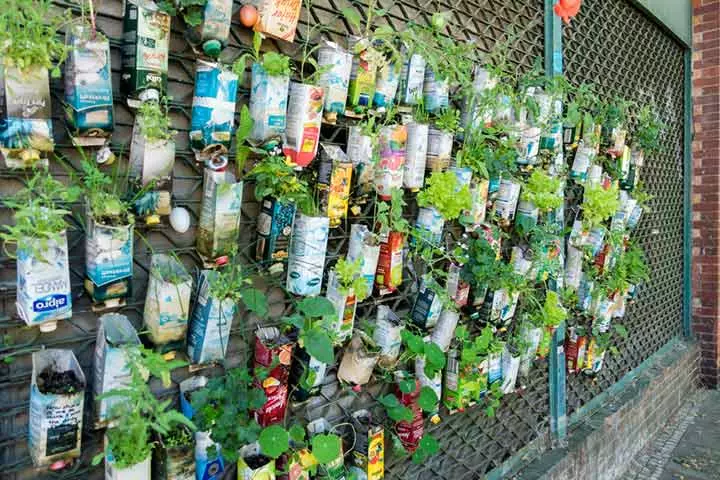 Simple juice box garden idea for kids