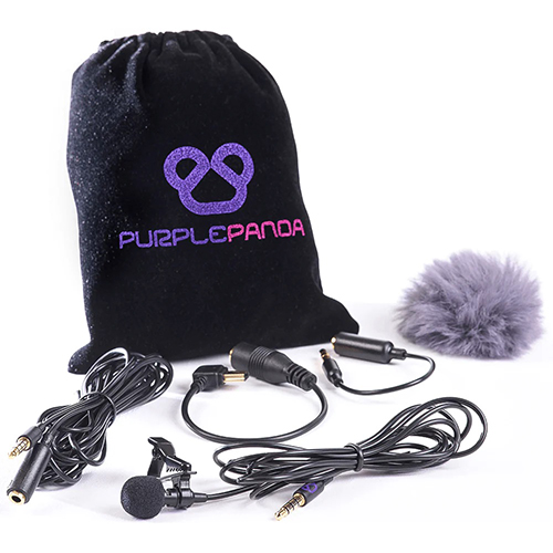 Purple Panda Lavalier Lapel Microphone Kit