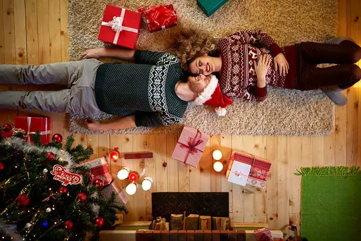 Lying under the Christmas tree