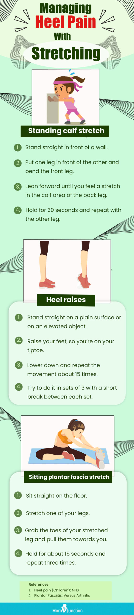 stretching exercises for child heel pain (infographic)