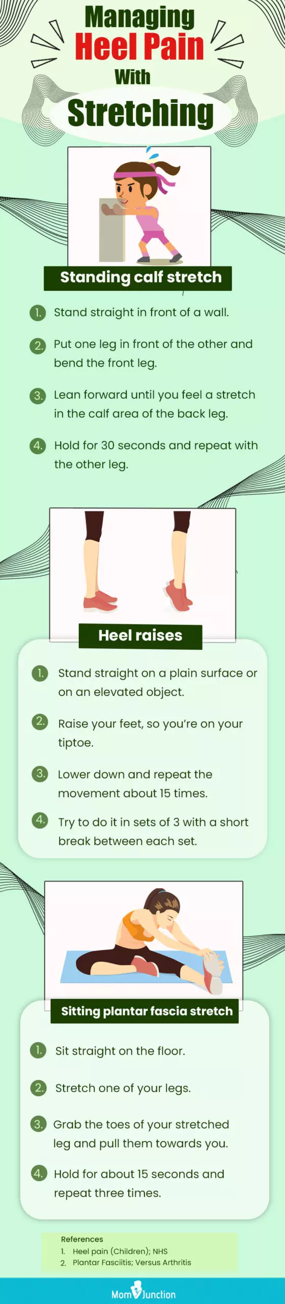 stretching exercises for child heel pain (infographic)