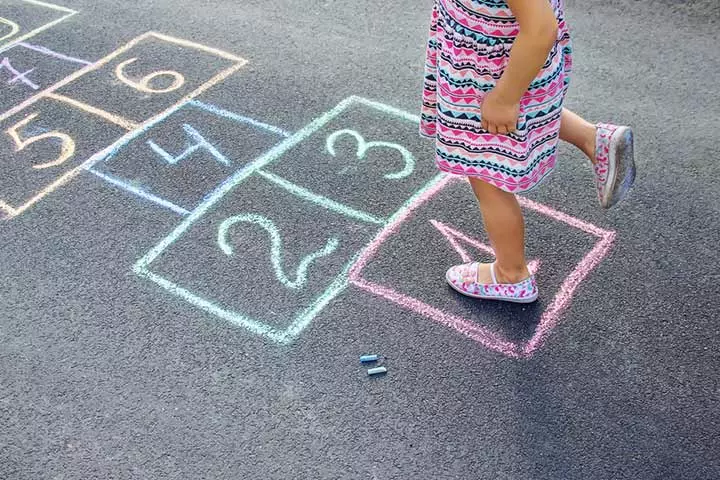 Nature's hopscotch, earth day craft for kids