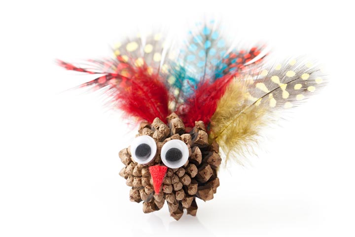 Pinecone bird crafts for kids