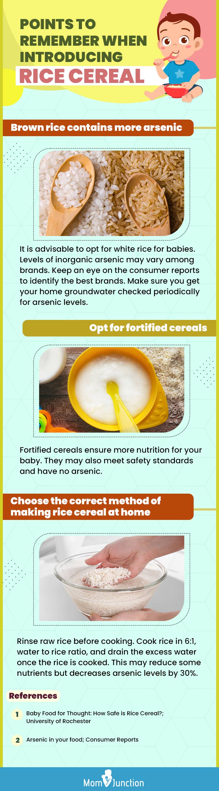 what else to know when introducing rice cereal to babies (infographic)