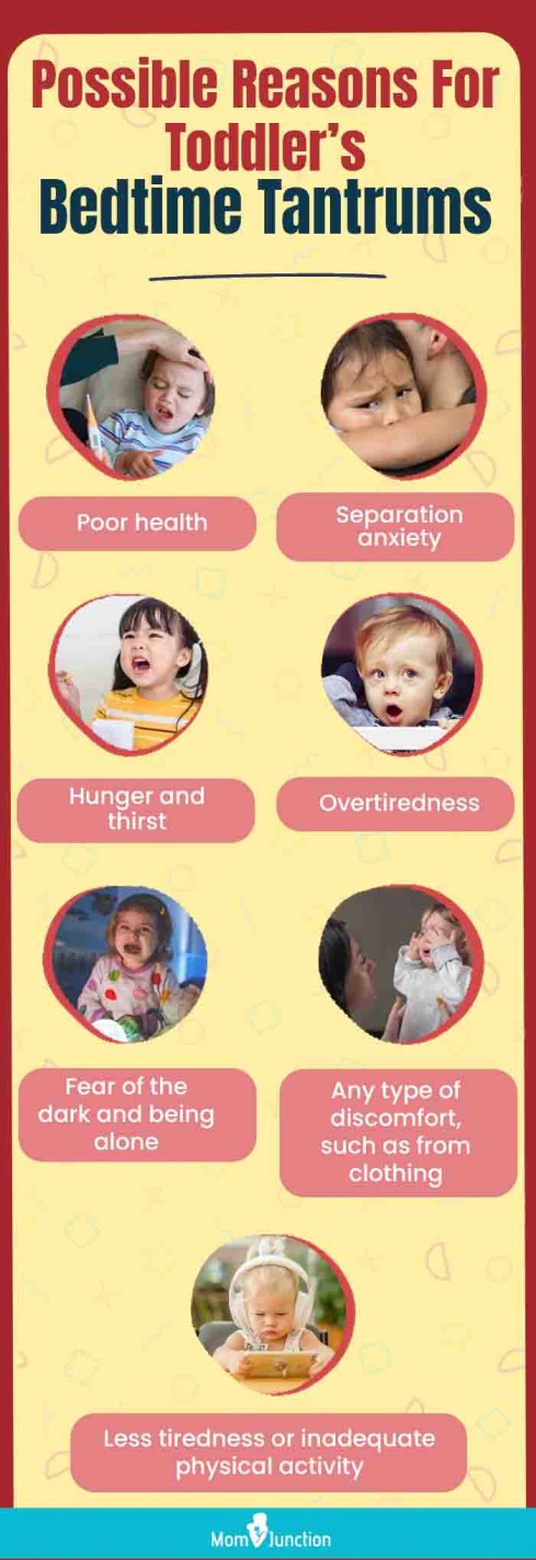 possible causes for toddler bedtime tantrums (infographic)