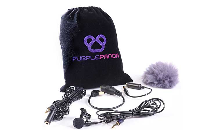 Purple Panda Lavalier Lapel Microphone Kit