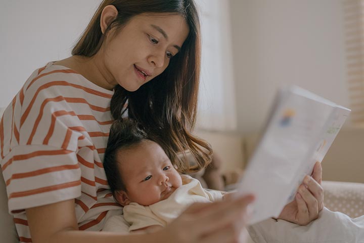 Read out stories to encourage your baby cooing