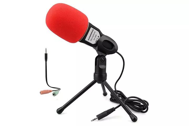 PC Microphone ELEGIANT Portable Condenser Microphone with Stand 3.5mm Home 