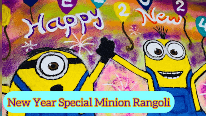 Minion rangoli design