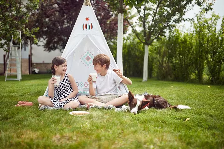 Tepee garden idea for kids