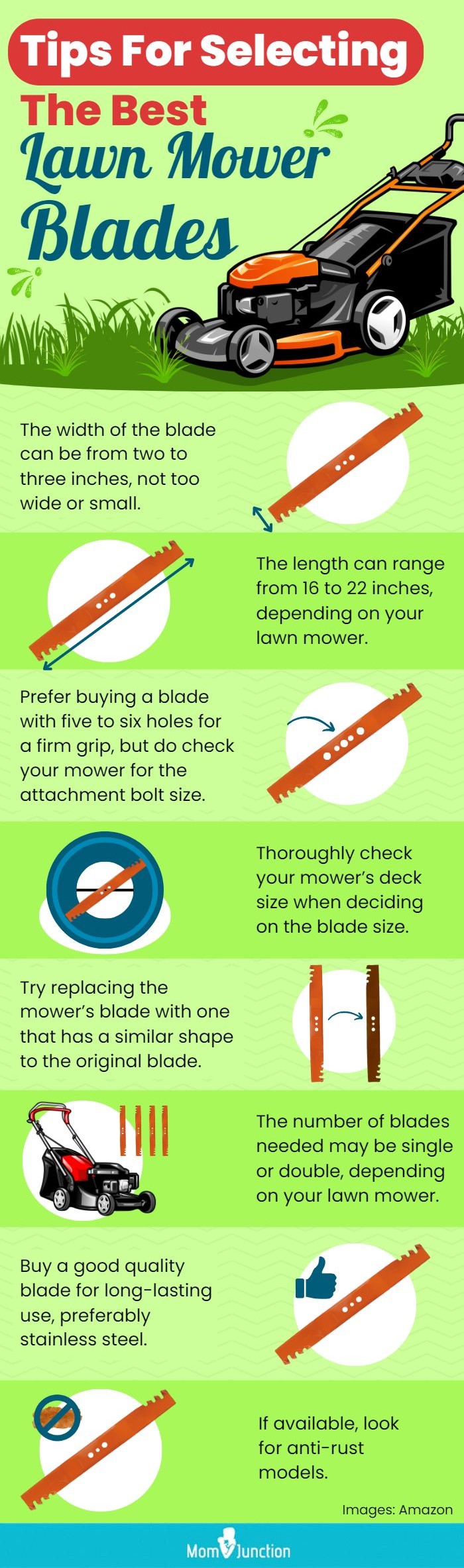 Tips For Selecting The Best Lawn Mower Blades (infographic)