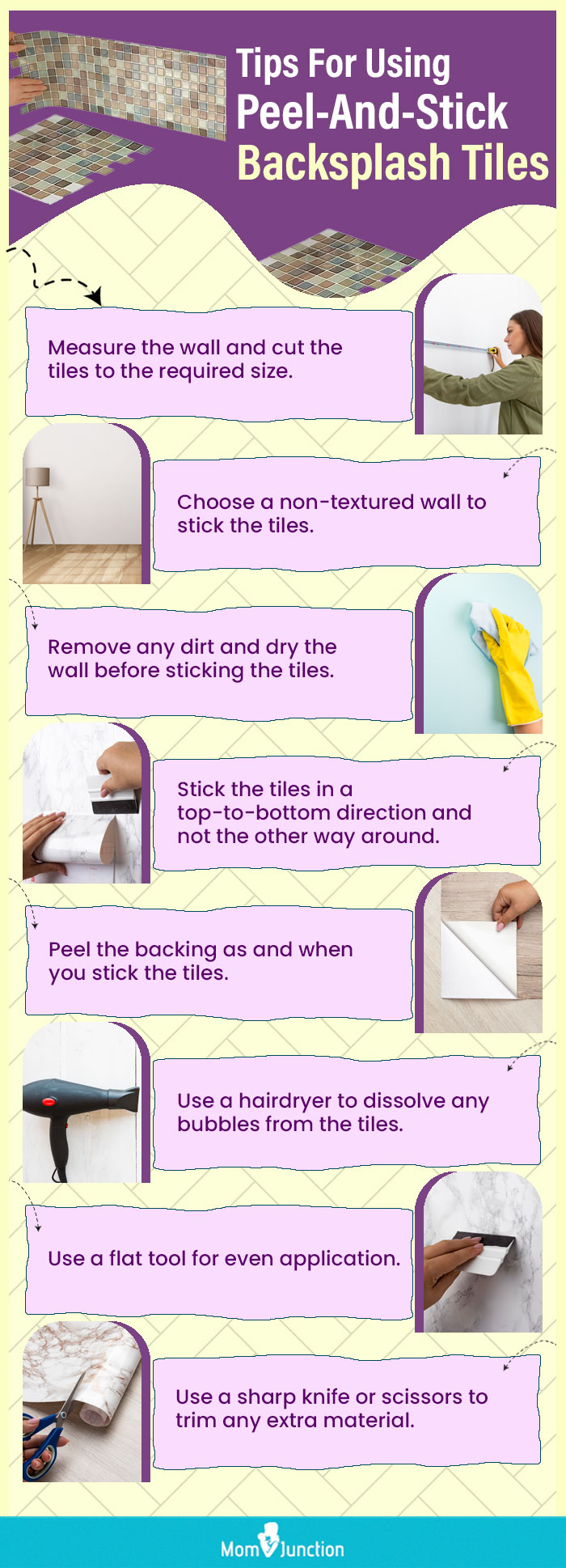 Tips For Using Peel And Stick Backsplash Tiles(infographic)
