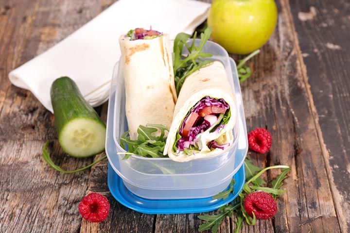 Tortilla wrap cold lunch ideas for kids