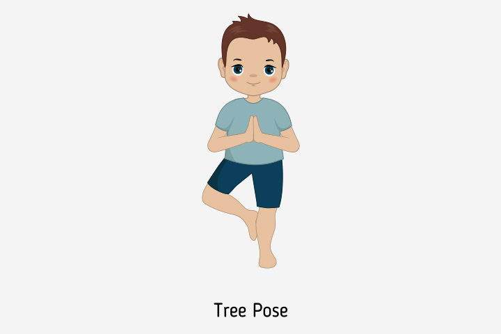 Tree pose (Vrikshasana) yoga for toddlers