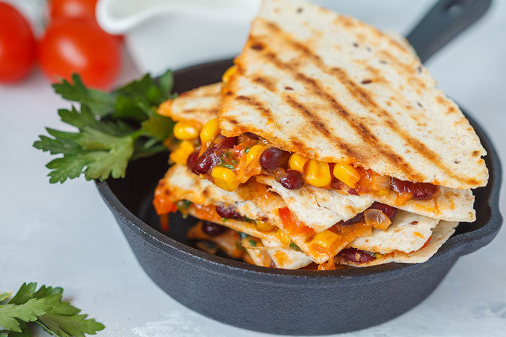 Veggie cheese quesadilla cold lunch ideas for kids