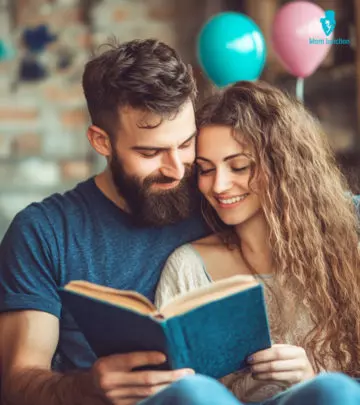 A girl reads a birthday poem written by her husband