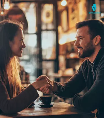 A Couple Asking Dating Questions On A Coffee Date