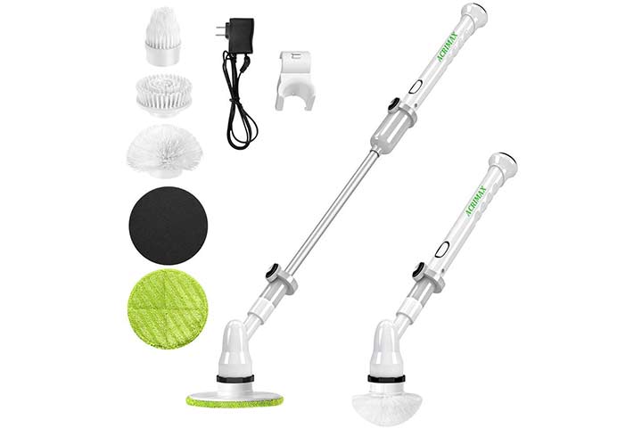Acrimax Electric Spin Scrubber With Five Replaceable Cleaning Brush Heads