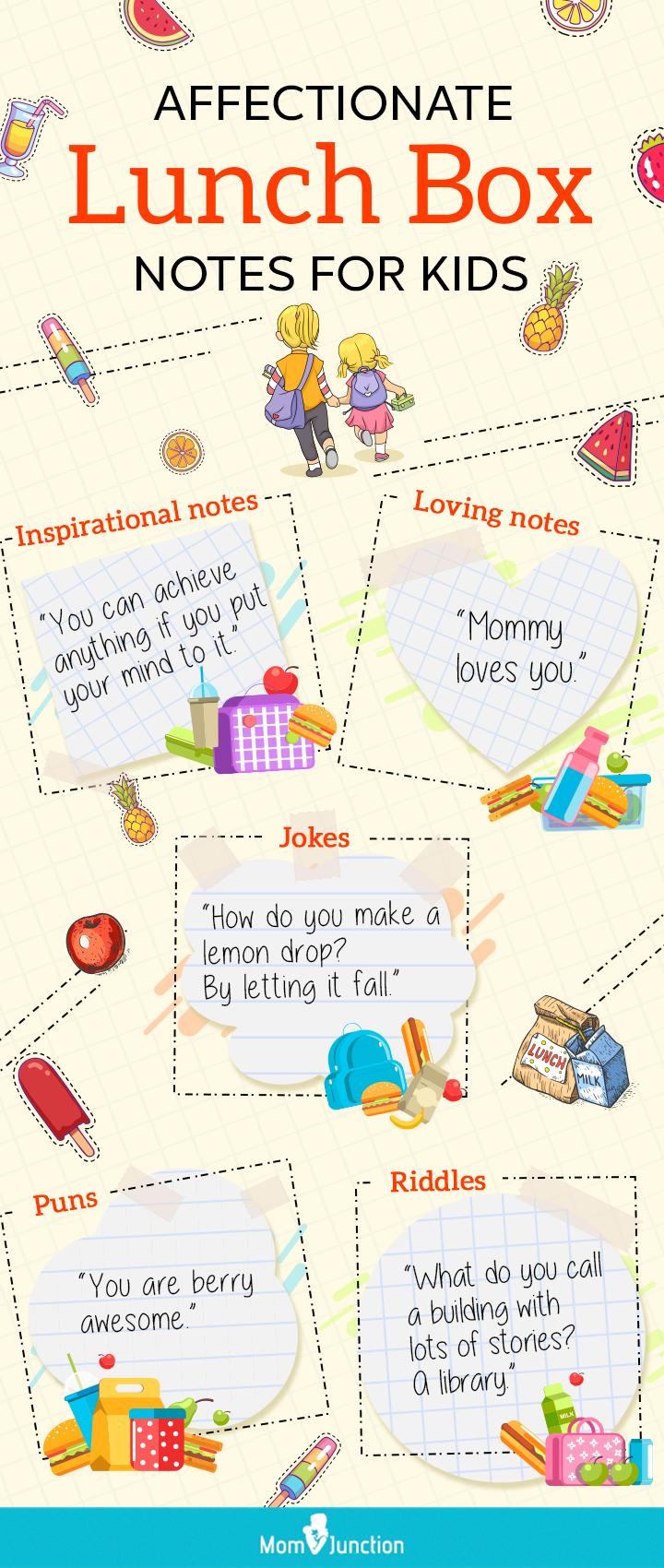 affectionate lunch box notes for kids (Infographic)