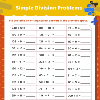 Division Worksheets: Dividing By 2 to 12