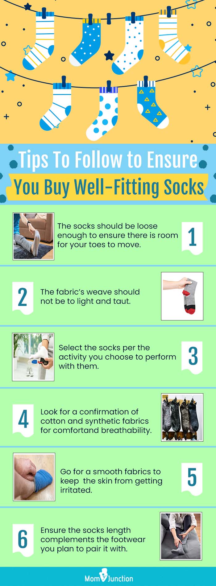 tips to follow to ensure you buy well-fitting socks (infographic)