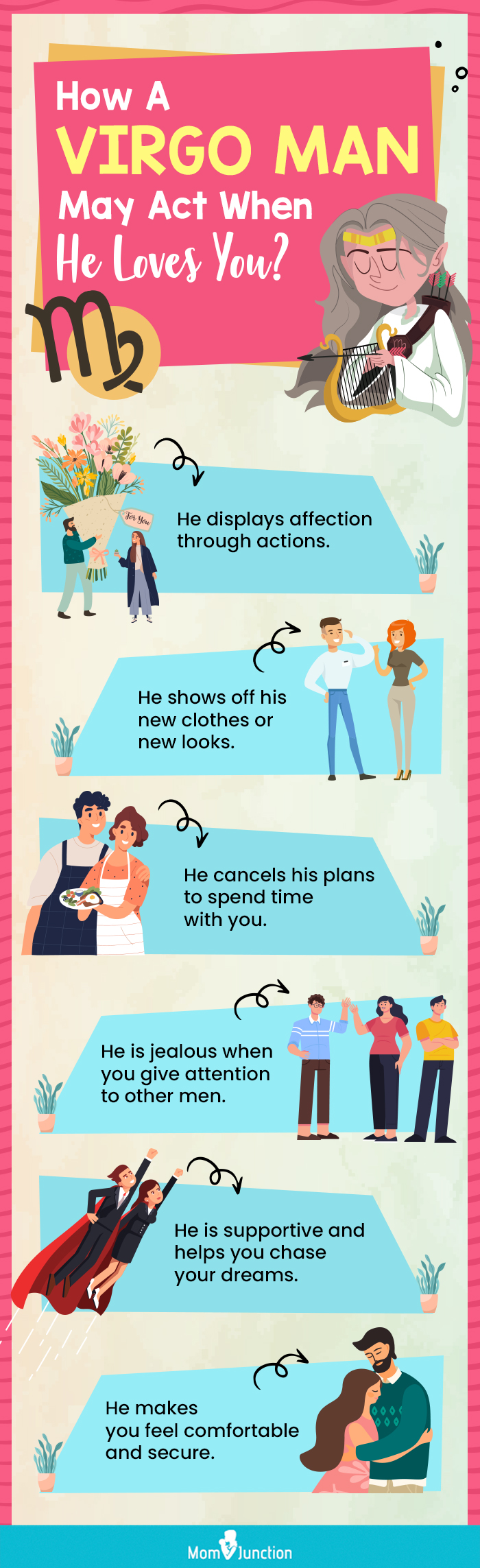 how a virgo man may act when he loves you (infographic)