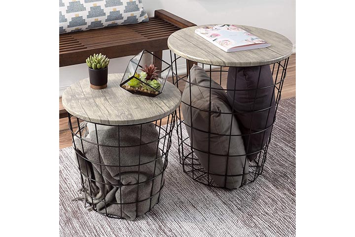 Lavish Home Nesting End Tables With Storage