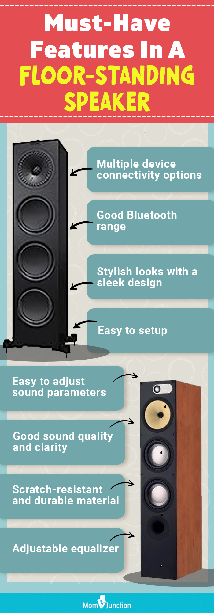 Must Have Features In A Floor standing Speaker (infographic)
