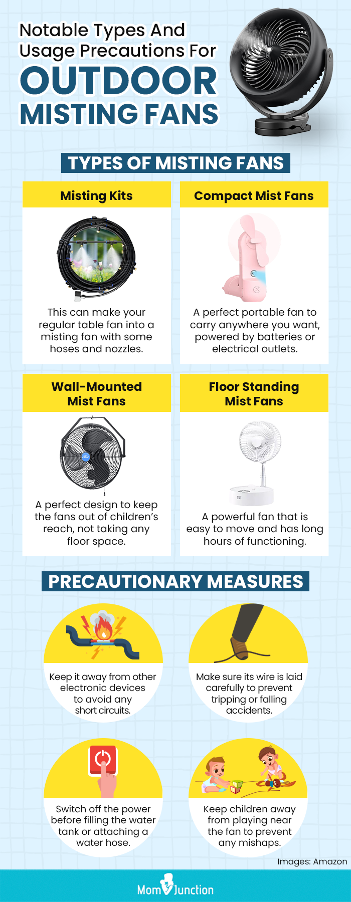 Notable Types And Usage Precautions For Outdoor Misting Fans (infographic)