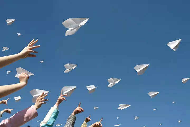 Paper airplane competition for games for family reunions