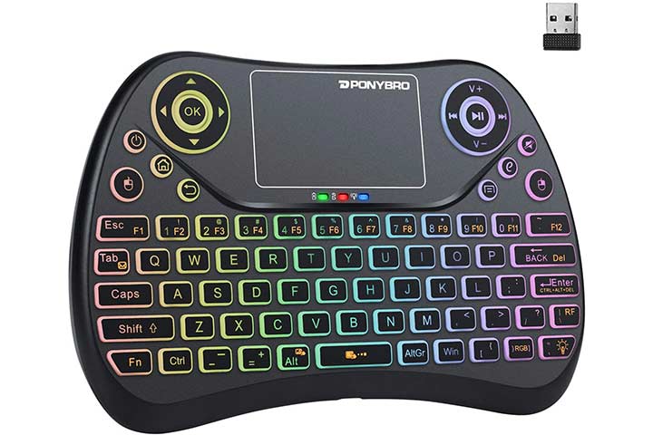 Ponybro Backlit Mini Wireless Keyboard